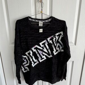 Victoria's Secret PINK Charcoal Gray Watercolor Sweatshirt